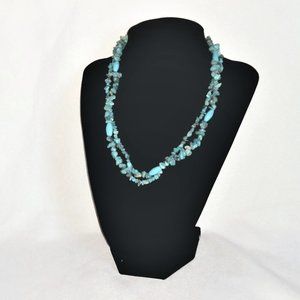 Native Inspired/Southwestern-Turquoise Stone Chips & Beads- Double Strand Choker